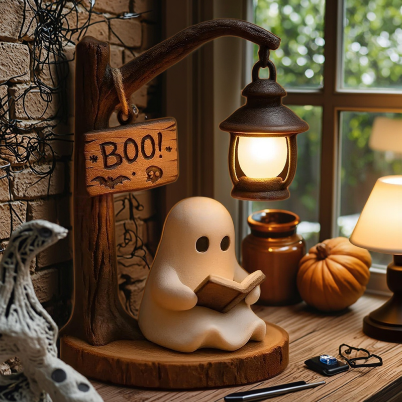 3D Resin Halloween Ghost Night Light Cute Little Ghost Warm Night Light Party Home Table Decoration Item