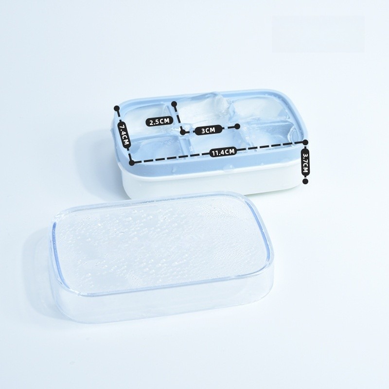 Large Square Silicone Freezer Soup Storage Container with Lid Grid Ice Cube Tray for Ice Cube Molds