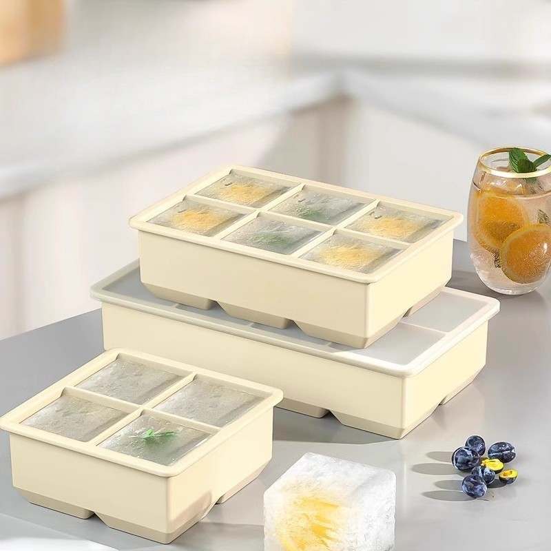 Easy-Release Silicone Cube Tray Ice Cream Tool with Convenient Release Mold for Ice Cube Tray Box