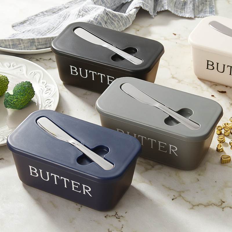 Knife-Enclosed Butter Box Large Capacity Food-Grade PP Cheese Box Refrigerator Butter Storage Container Oil Butter Box