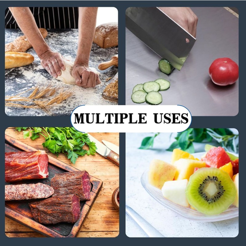 Stainless Steel Chopping Board Kitchen Rolling Board Fruit Cutting Board Baking Kneading Board Large-Size Worktop