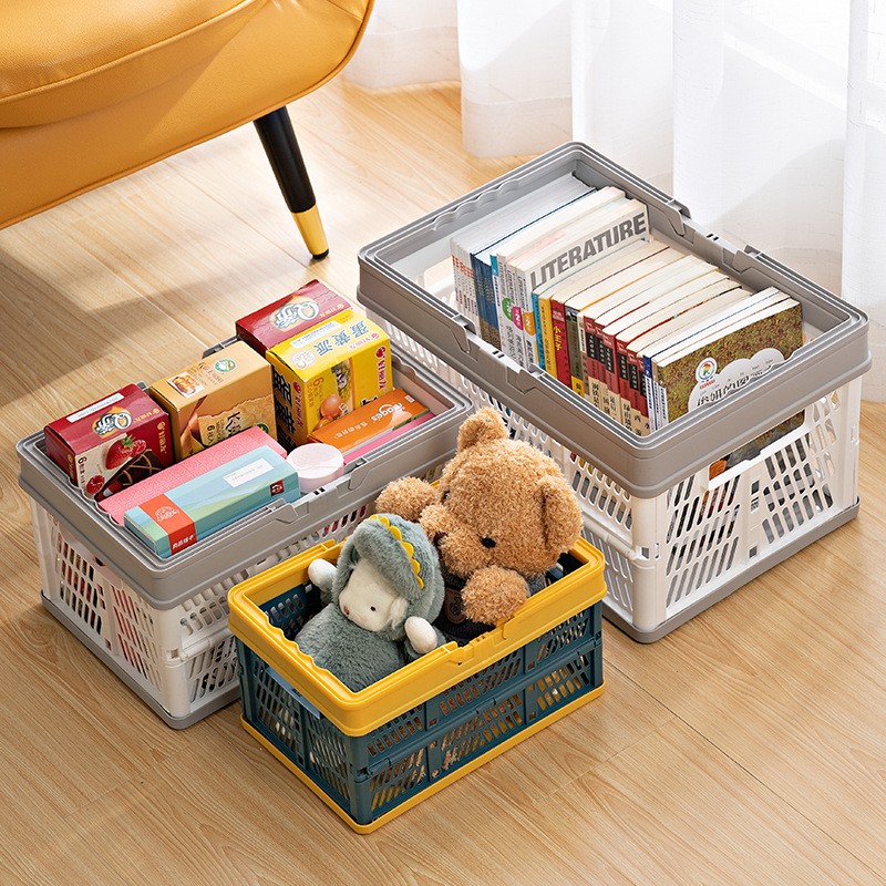 Hot Selling Shopping Snacks Food Home Large Stackable Toy Car by Folding Pp Plastic Basket Organizer for Kitchen Storage