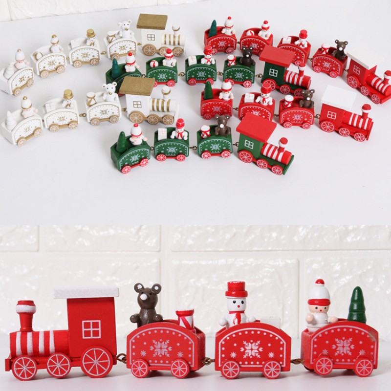 Hot Sale Wooden Train Set Christmas Decoration Supplies-old Wooden Toy Trains Wooden Train Toys