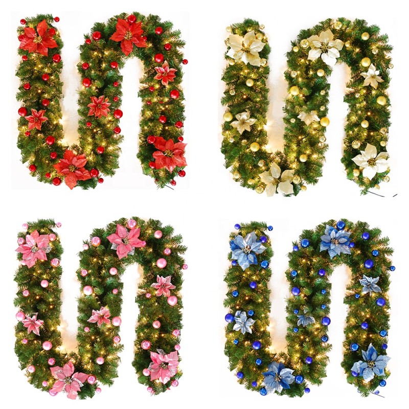 Christmas Wreath for Front Door Handmade Rattan Garland Shopping Mall Christmas Tree Door Decoration Wreath Guirnalda Navidad