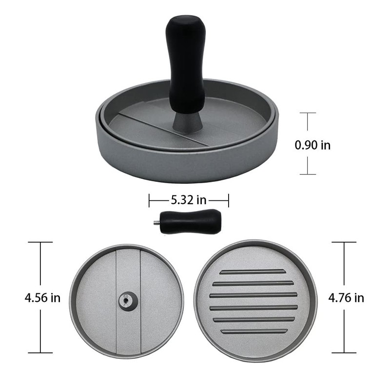 Wholesale Price Food Grade Aluminum Burger Press Non-Stick Coated Hamburger Patty Maker for Home Kitchen Use