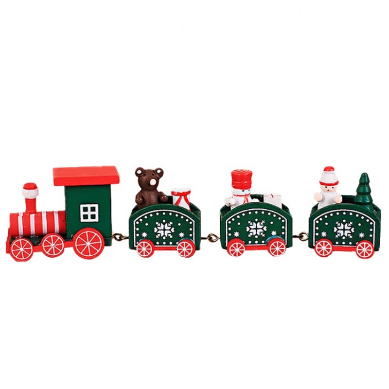 Eco-friendly Markdown Sale Wood Christmas Decorations Good Quality Gift Box Package Wooden Train Children's Gifts Christmas Pres