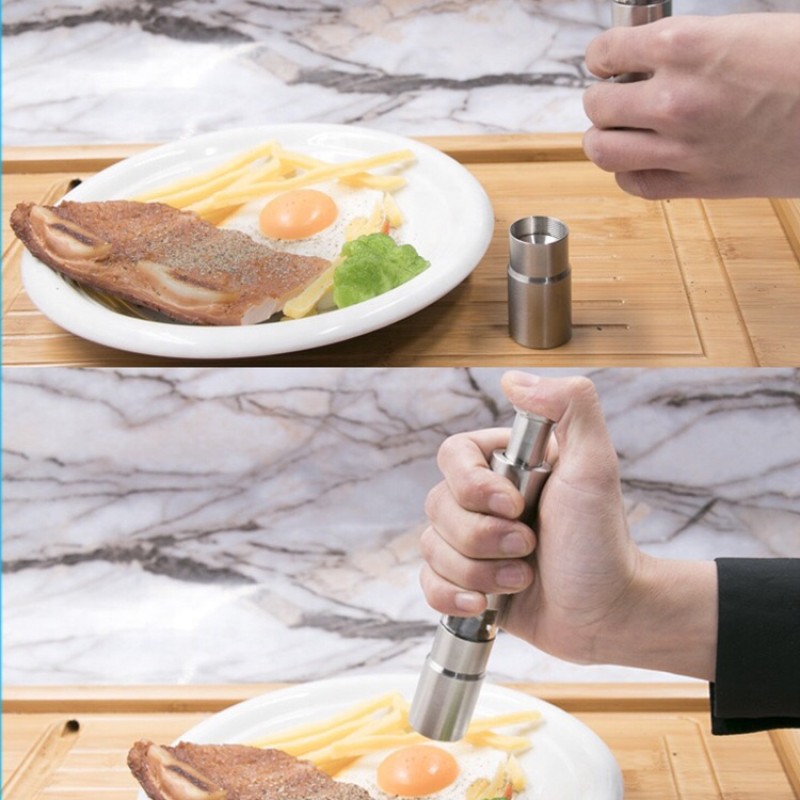 Hot Selling Metal Salt and Pepper Grinder Set Manufacture's Gravity-Operated Design
