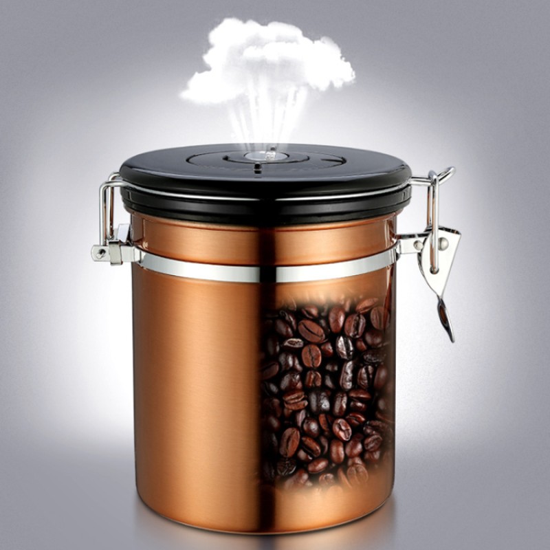 Cheap New Product Multifunction Stainless Steel Freshness Preservation Airtight Coffee Bean Storage