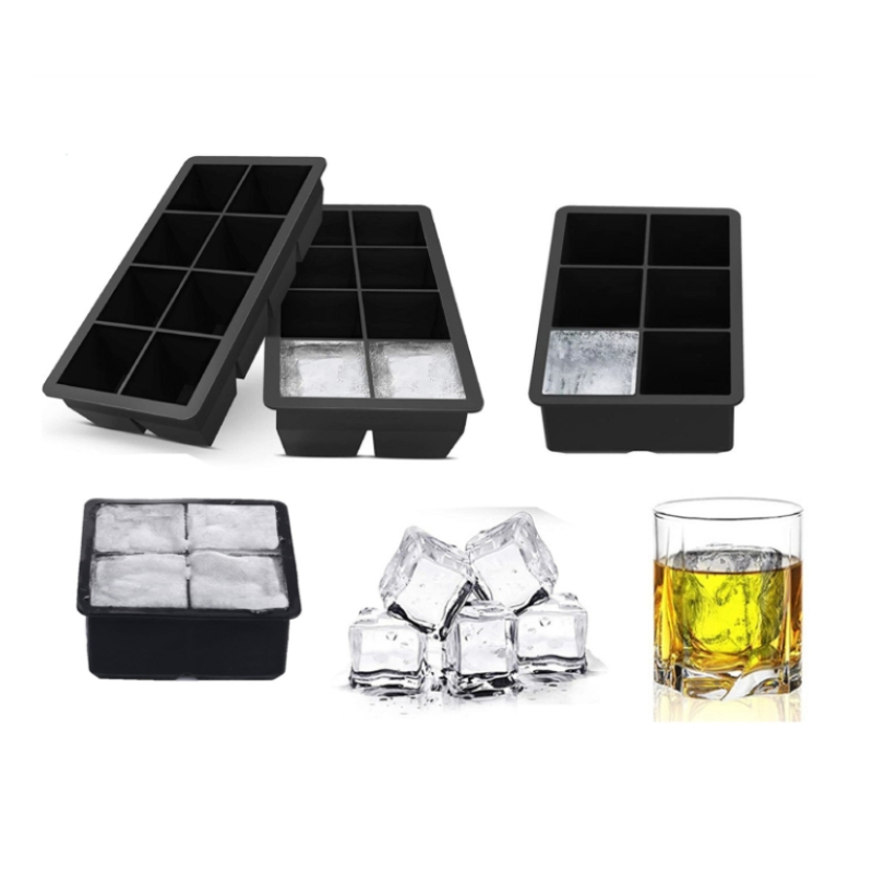 Silicone Ice Tray Membrane 8-piece Silicone 6-piece square Ice Tray Silicone 4-piece square Ice Tray