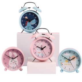 Hot Selling Non-ticking Vintage Classic Analog Kids Alarm Clock with Ningtlight for Bedrooms Travel Clock Loud Twin Bell