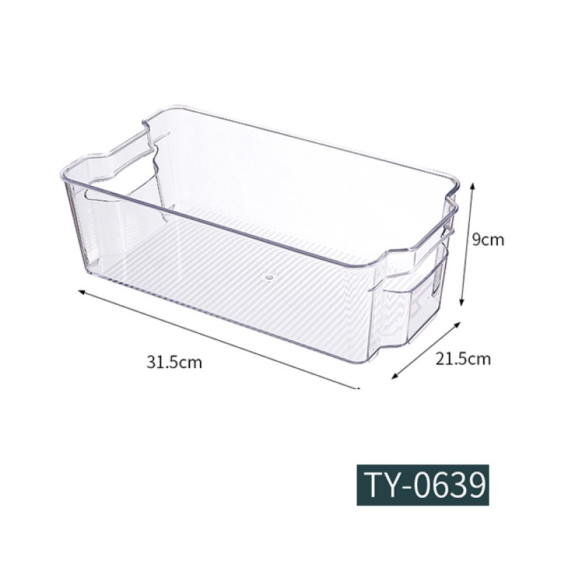 Hot Sale Kitchen Plastic Pull Out Storage Box Transparent Drawer Fridge Food Organizer With Handle