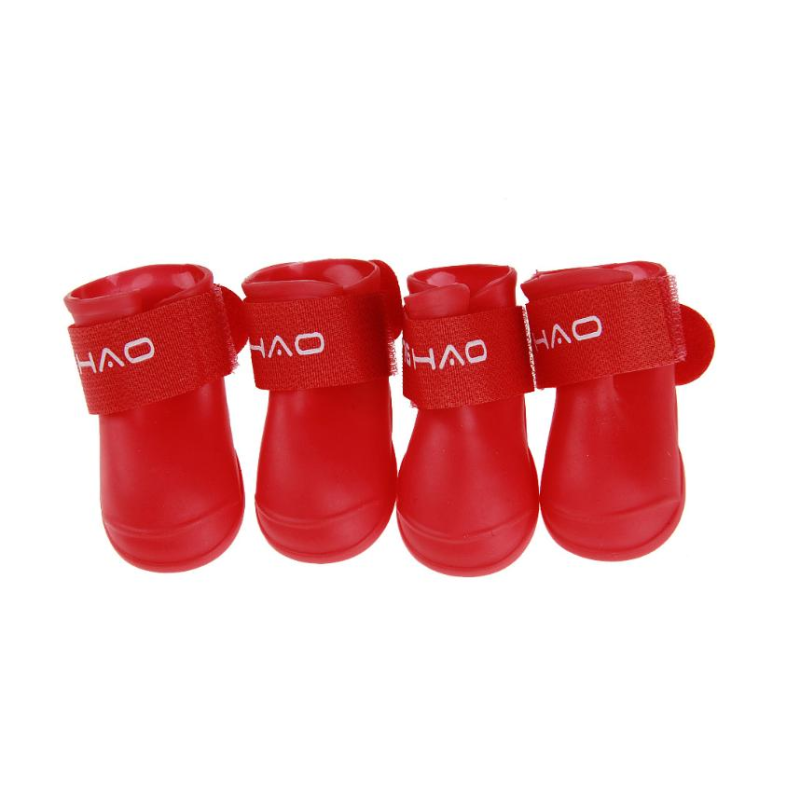 Pet Antislip Waterproof Shoes Outdoor Rainboots Silicone Soft Rubber Rain Boot Dog Shoes Gift Party