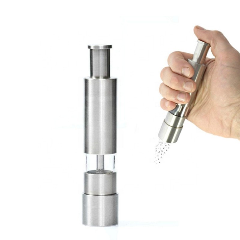 Hot Selling Metal Salt and Pepper Grinder Set Manufacture's Gravity-Operated Design