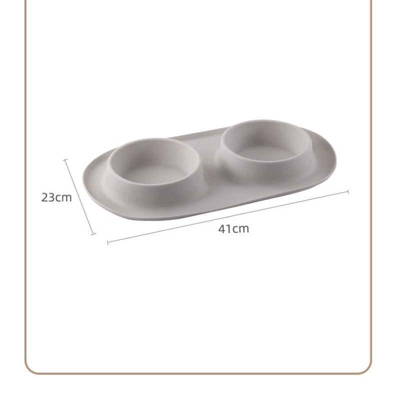 Pet Supplies Custom Stainless Steel Non-Skid Silicone Mat Pet Bowl Slow Feeder Dog Food Bowl
