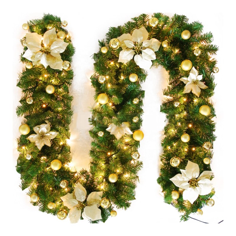 Christmas Wreath for Front Door Handmade Rattan Garland Shopping Mall Christmas Tree Door Decoration Wreath Guirnalda Navidad