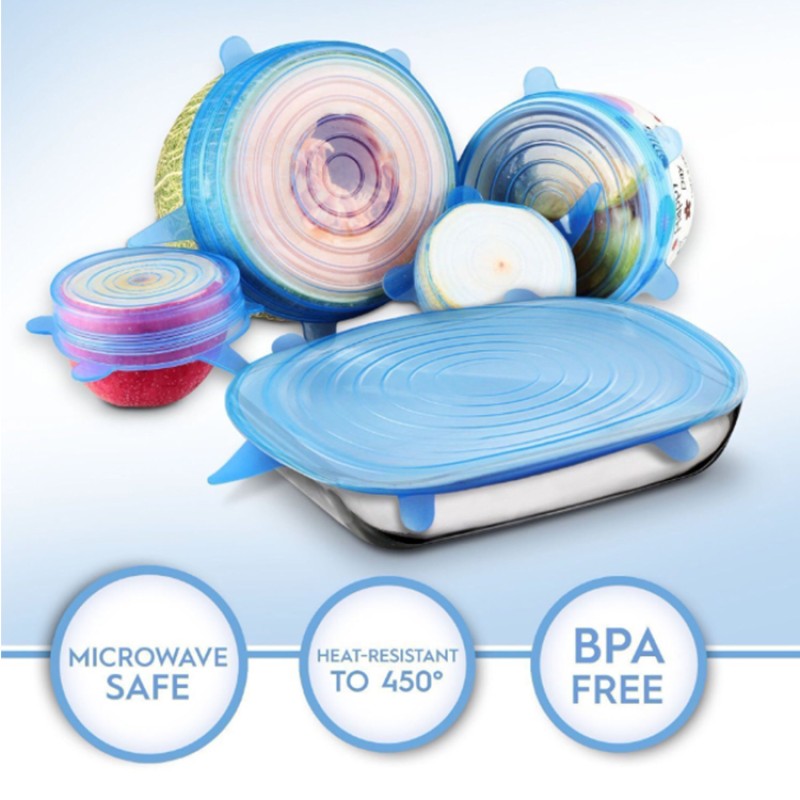 Multifunctional Reusable BPA Free Food Fresh Covers Stretch Lid Food Containers Storage Covers Silicone Food Lid