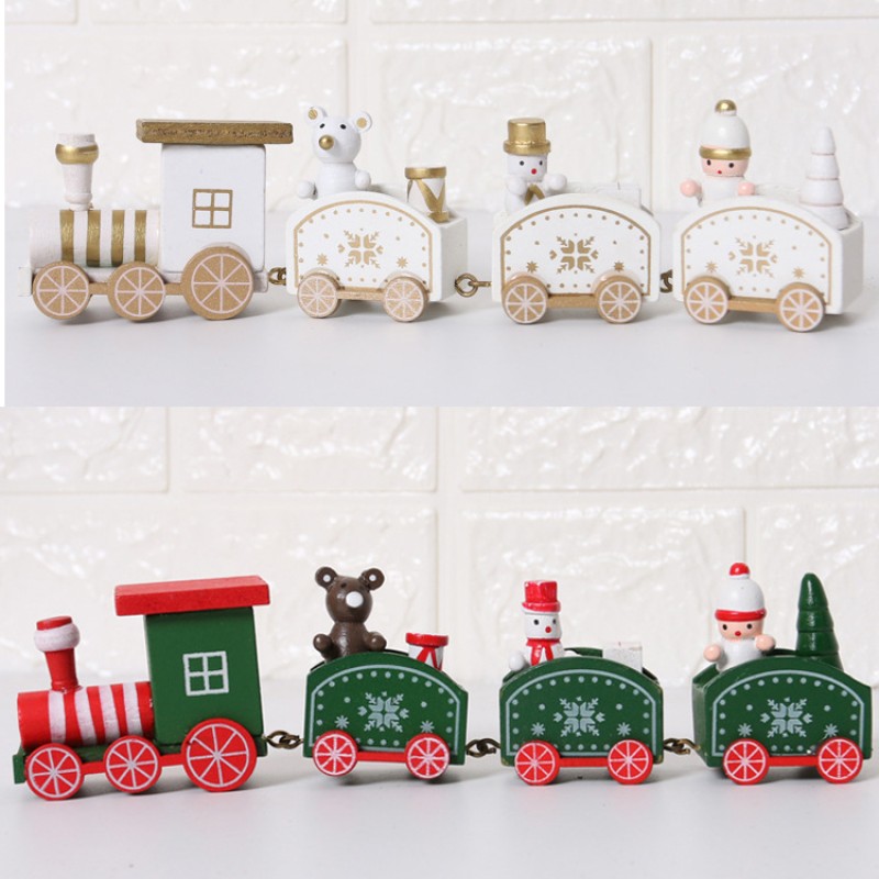 Hot Sale Wooden Train Set Christmas Decoration Supplies-old Wooden Toy Trains Wooden Train Toys
