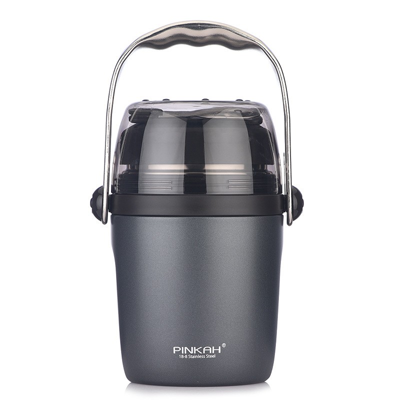 Hot High Quality New Design Double Wall Stainless Steel Food Container for Soup Food Flask With Folding Spoon and Handle