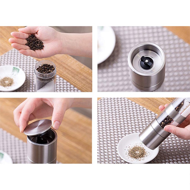 Multifunctional 2 in 1 Salt Pepper Grinder Mill with Adjustable Coarseness