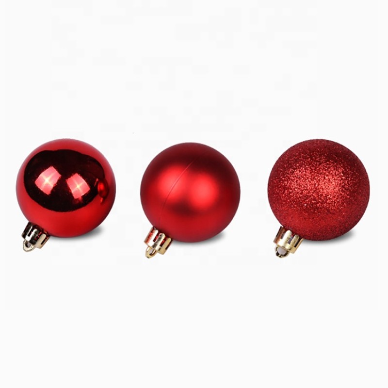 Factory Electroplating Christmas Trees Colorful 3/4/6/8cm Plastic Ball 24-Pieces Kit Christmas Tree Decoration Ball