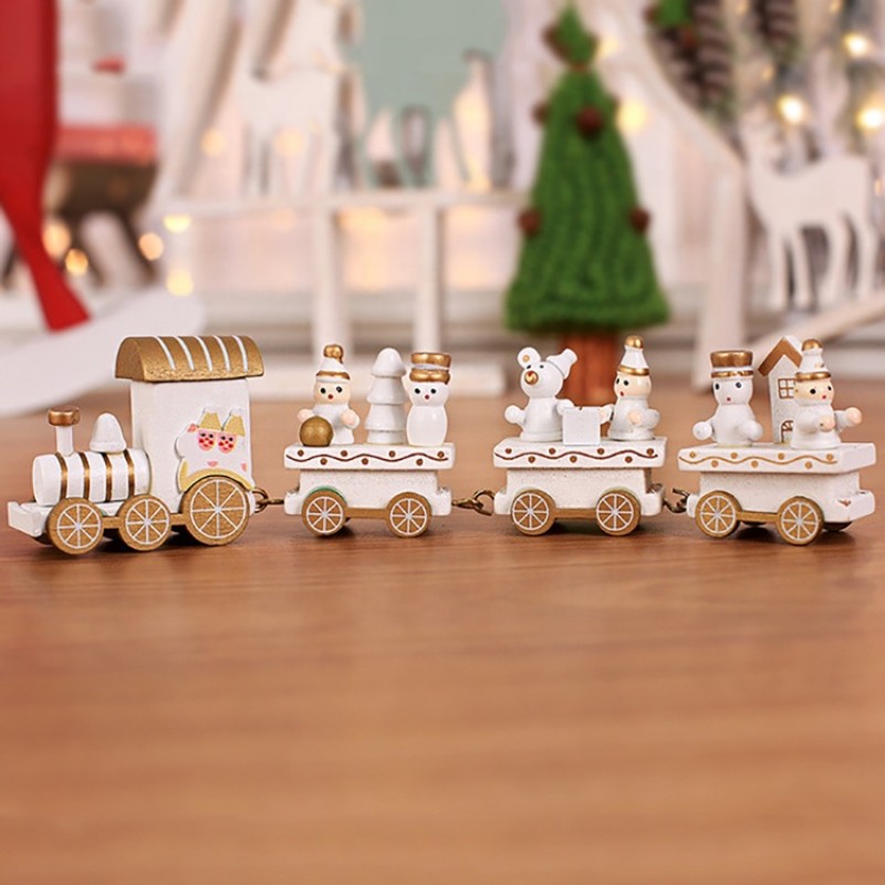 Eco-friendly Markdown Sale Wood Christmas Decorations Good Quality Gift Box Package Wooden Train Children's Gifts Christmas Pres