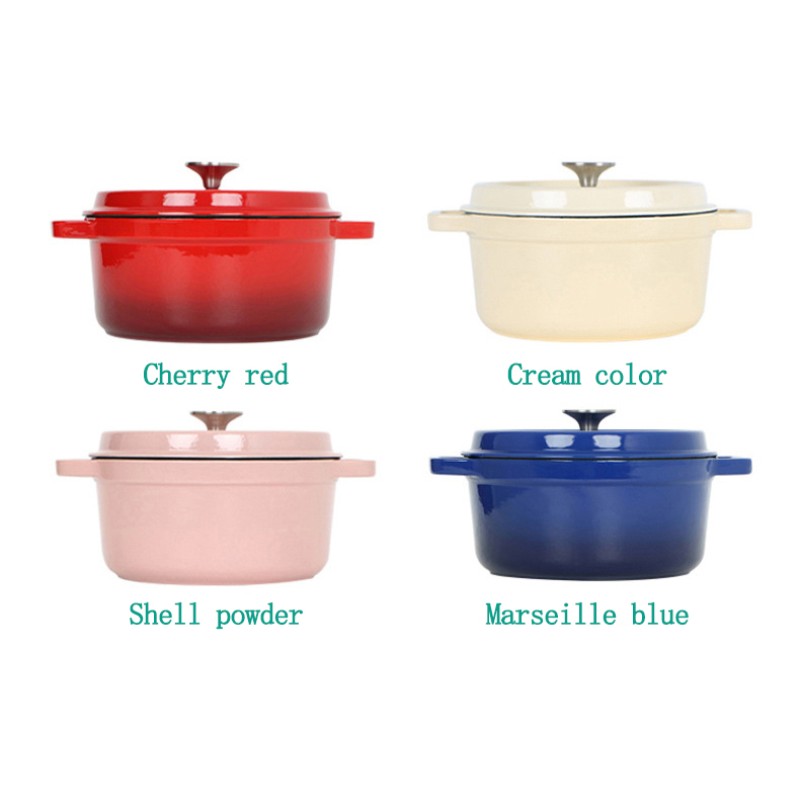 Factory High Quality Cookware OEM ODM Available Red Cast Iron Enamel Casserole Cooking Pot with Insulation Pads