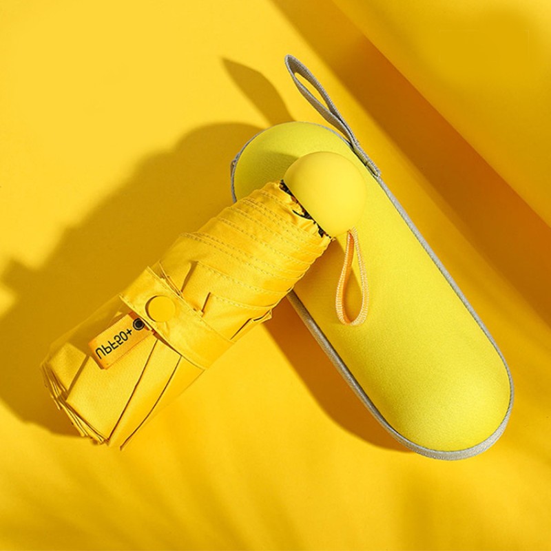 Small Mini Pocket 5 Folding Umbrella With Mini Case Windproof