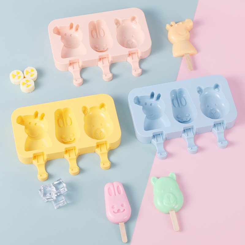 Cartoon Ice Cream Mold Popsicle Mold Homemade Food Grade Popsicle Ice Cube Ice Box Model Household