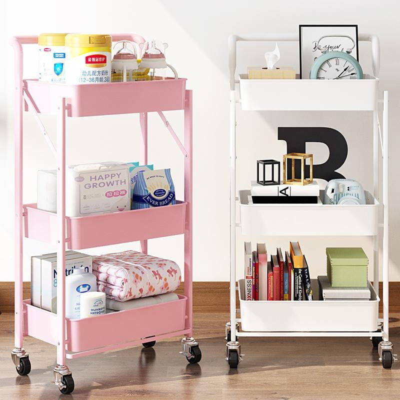 3 Tier Rolling Utility Storage Cart with Handles and Roller Wheels Craft Cart for Kitchen, Coffee Bar,organizer Kitchen Shelf