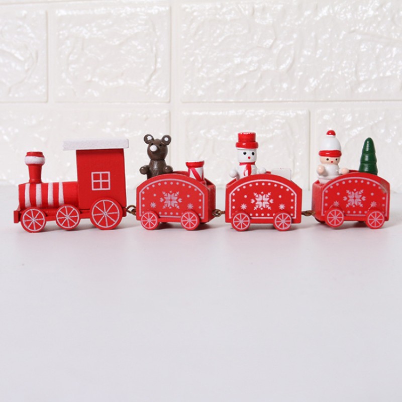 Factory Wholesale Toys Wood Train Christmas Cake Decoration Christmas Train Ride Decorations 2022