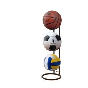 Top Selling 3 Layer Indoor Iron Children's Basketball Football Volleyball Storage Shelf Ball Display Shelves Organizer