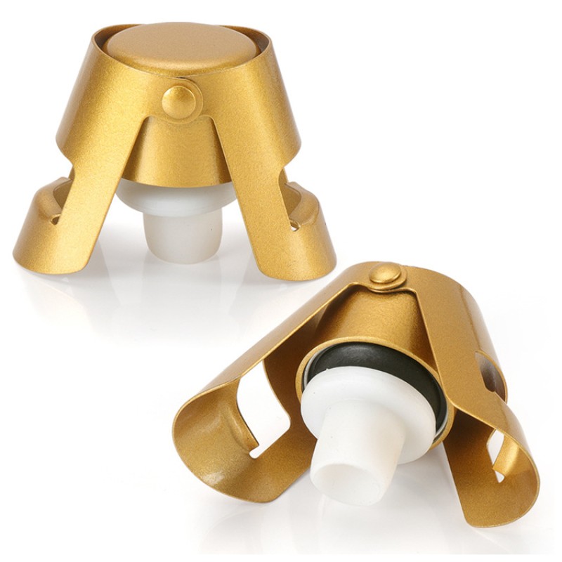 Best Quality Custom Wine Stopper Set Gold Metal Vacuum Wine Opener with Metal Stopper