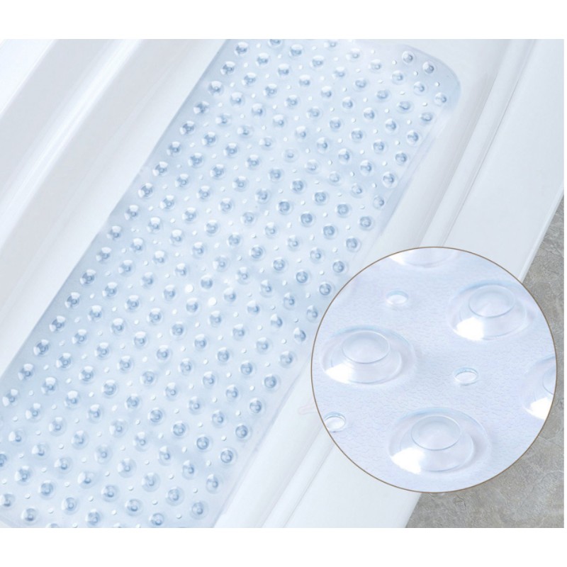 Hot Selling Extra Large PVC Bathroom Mats Non-Slip Shower Tub Mat Suction Cups Machine Washable Bathtub Drain Holes Plants