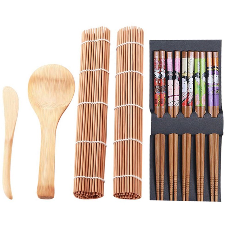 Factory New Design 4Pcs/set Bamboo Sushi Making Kit Family Office Party Homemade Sushi Gadget for Food Lovers