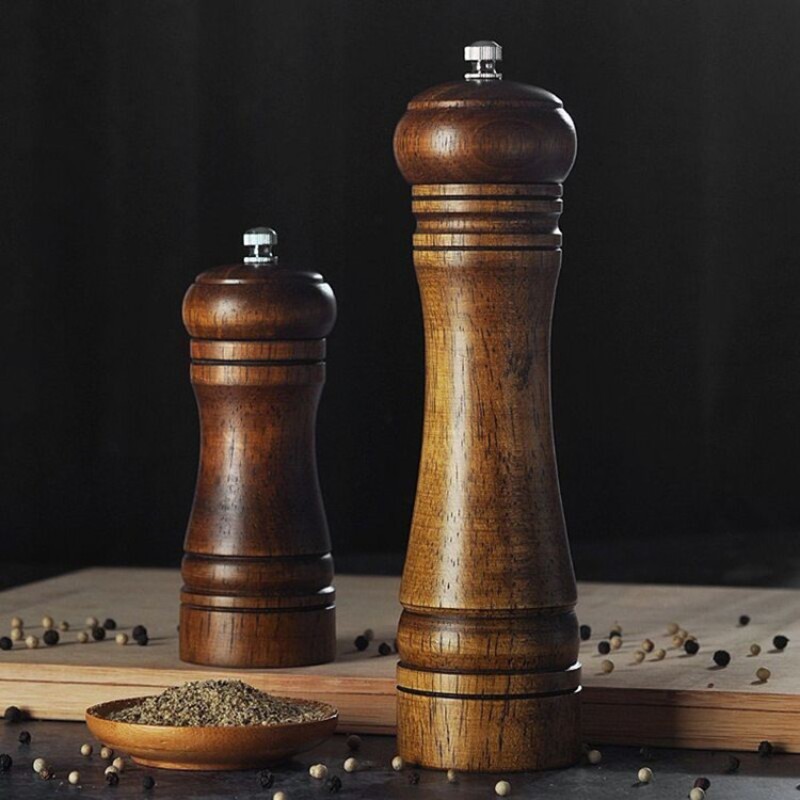 Adjustable 5inch 8inch Ceramic Rotor Solid Wood Kitchen Gadgets Pepper Grinders and Mill