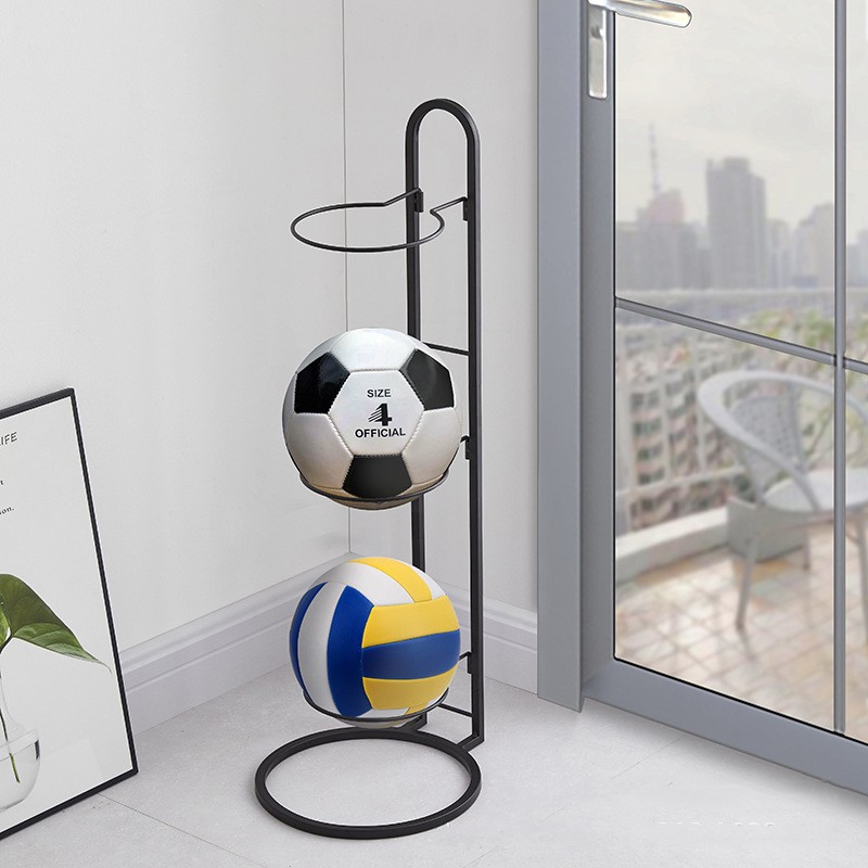 Top Selling 3 Layer Indoor Iron Children's Basketball Football Volleyball Storage Shelf Ball Display Shelves Organizer