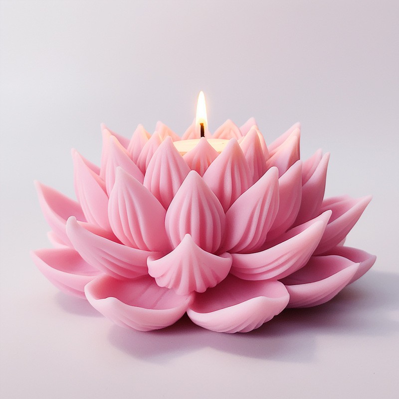 Source Factory Lotus Aromatherapy Candle Silicone Mold Handmade Simulation Flower Car Diffuser Stone Mold