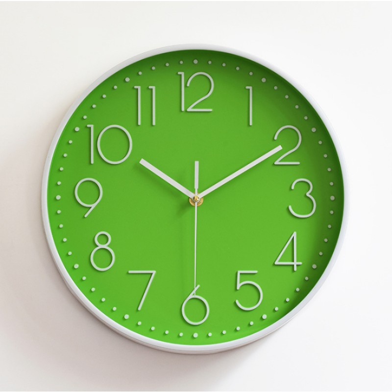 Online Hot Selling Sale New Product 12 Inch 30cm Injection Color Plastic Round Silent Wall Clock Home Decoration Tool Supplies