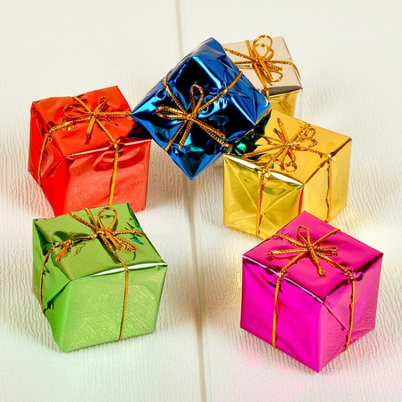 Factory Plastic Other Christmas Decorations Home Outdoor Party Hanging Mini Gift Box Christmas Tree Decoration Set