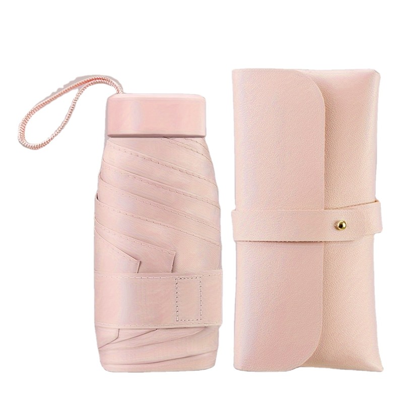 New Fashion Portable Capsule Umbrella Female UV Protection Mini Umbrella 5 Folding Ladies Sun Umbrella