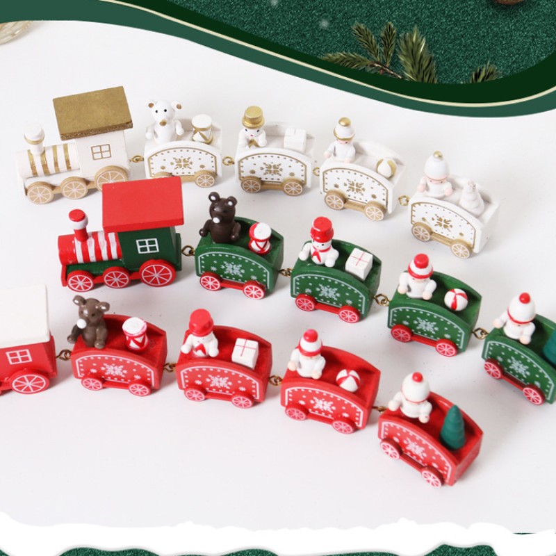 Hot Sale Wooden Train Set Christmas Decoration Supplies-old Wooden Toy Trains Wooden Train Toys