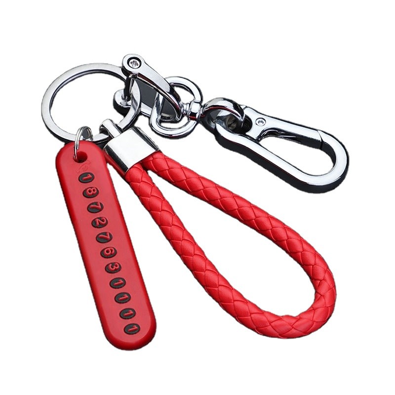 Flash Sale Anti-Lost Car Key Pendant Split Rings Keychain Phone Number Card Keyring Auto Vehicle Key Chain Car Accessories