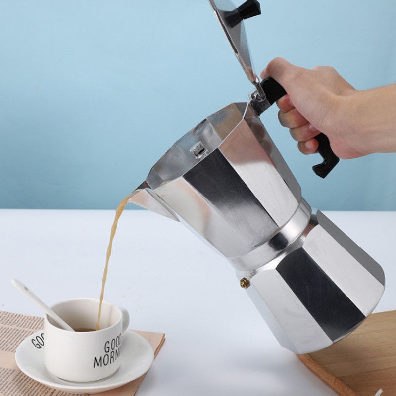 Stainless Steel Moka Pot Induction Espresso Maker and Coffee Pot with Free Sample