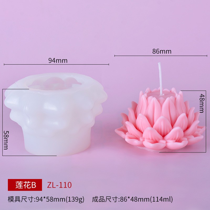 Source Factory Lotus Aromatherapy Candle Silicone Mold Handmade Simulation Flower Car Diffuser Stone Mold