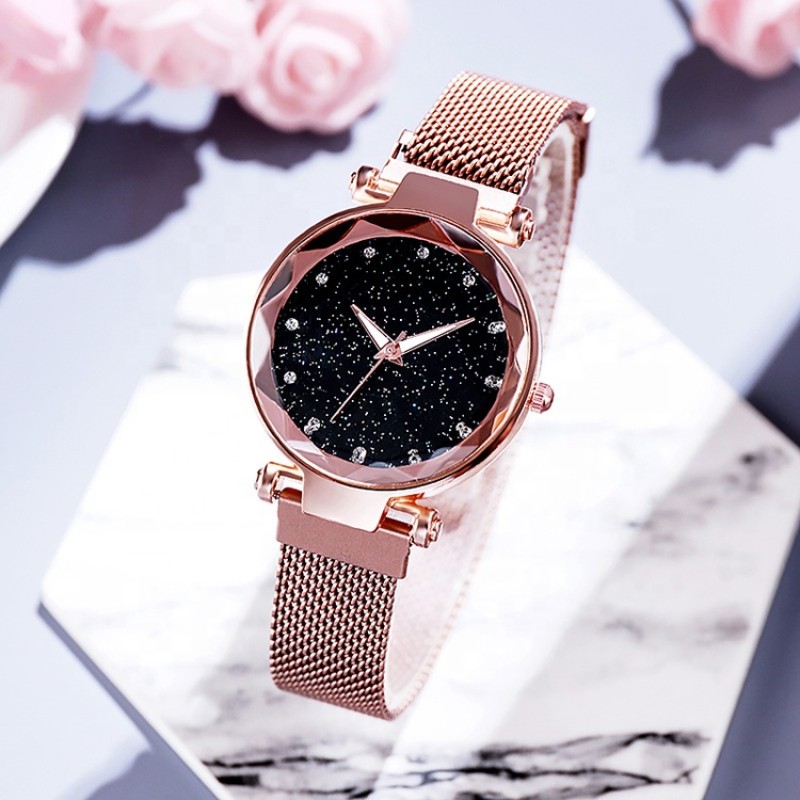 Online Best Selling Products Luxury Watches Fashion Women Watches Luxury Starry Sky Rhinestone Ladies Magnet Watch
