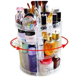 Hot Sale Makeup Organizer Display Stand Acrylic Cosmetic Organizer 360 Rotating Cosmetic Storage Rack Large Capacity