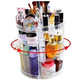 Hot Sale Makeup Organizer Display Stand Acrylic Cosmetic Organizer 360 Rotating Cosmetic Storage Rack Large Capacity