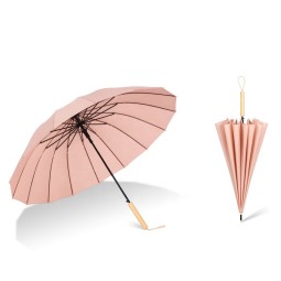 Wholesale 2024 Customized Polyester Ladies Auto Open Close Umbrella 16Ribs Straight Parasol Minimalist Design for Rain