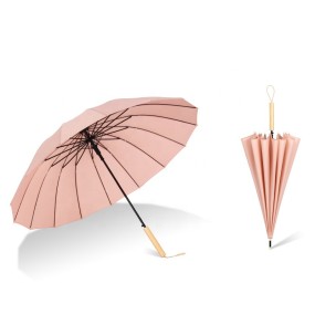 Wholesale 2024 Customized Polyester Ladies Auto Open Close Umbrella 16Ribs Straight Parasol Minimalist Design for Rain