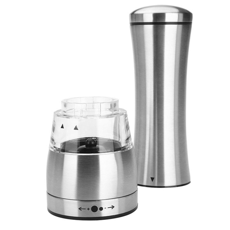 Professional Manufacturer Selling Adjustable Coarseness Premium Portable Stainless Steel Salt and Pepper Grinder Mill Set